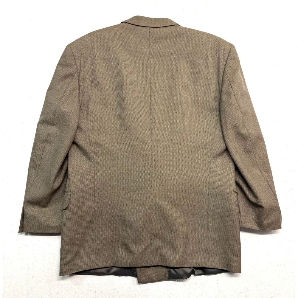 vtg 90s Jones New York 46R‎ Brown Double Breasted Blazer Jacket Wool Sport Coat